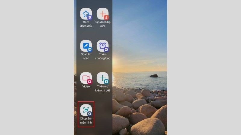 T&igrave;m v&agrave; chọn Ảnh chụp m&agrave;n h&igrave;nh ở bảng điều khiển để chụp m&agrave;n h&igrave;nh