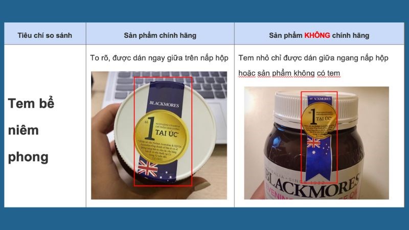 Check tem niêm phong trên hộp sản phẩm mới
