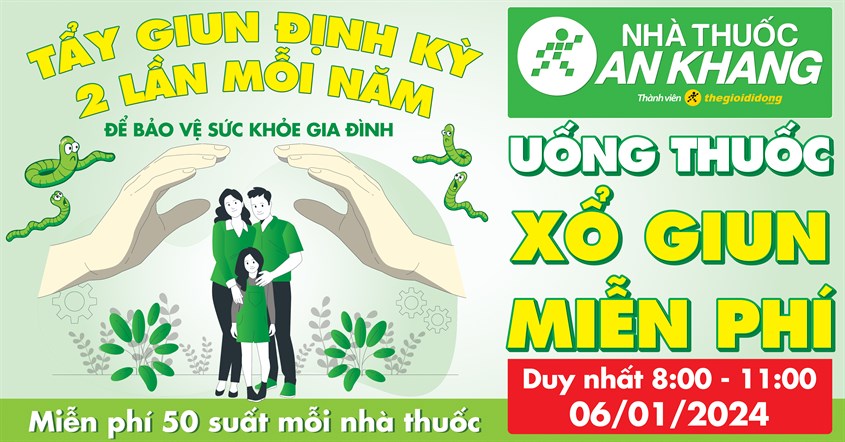 Hưởng ứng ngày hội tẩy giun cộng đồng 6116, nhà thuốc An Khang phát miễn phí thuốc xổ giun