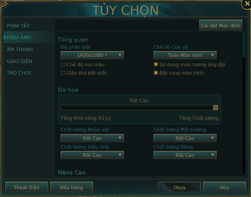 Thiết lập đồ họa game Liên Minh Huyền Thoại trên HP 240 G10