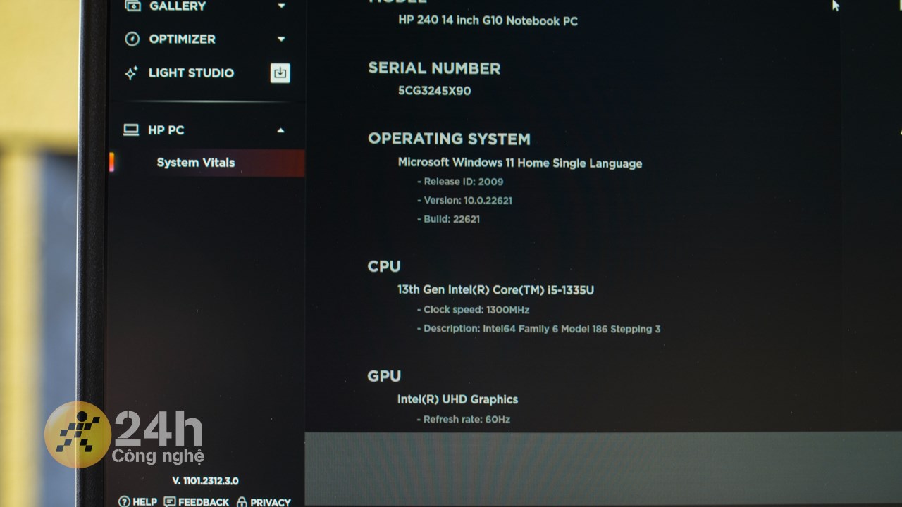 HP 240 G10 được trang bị vi xử lý Intel Core i5-1335U