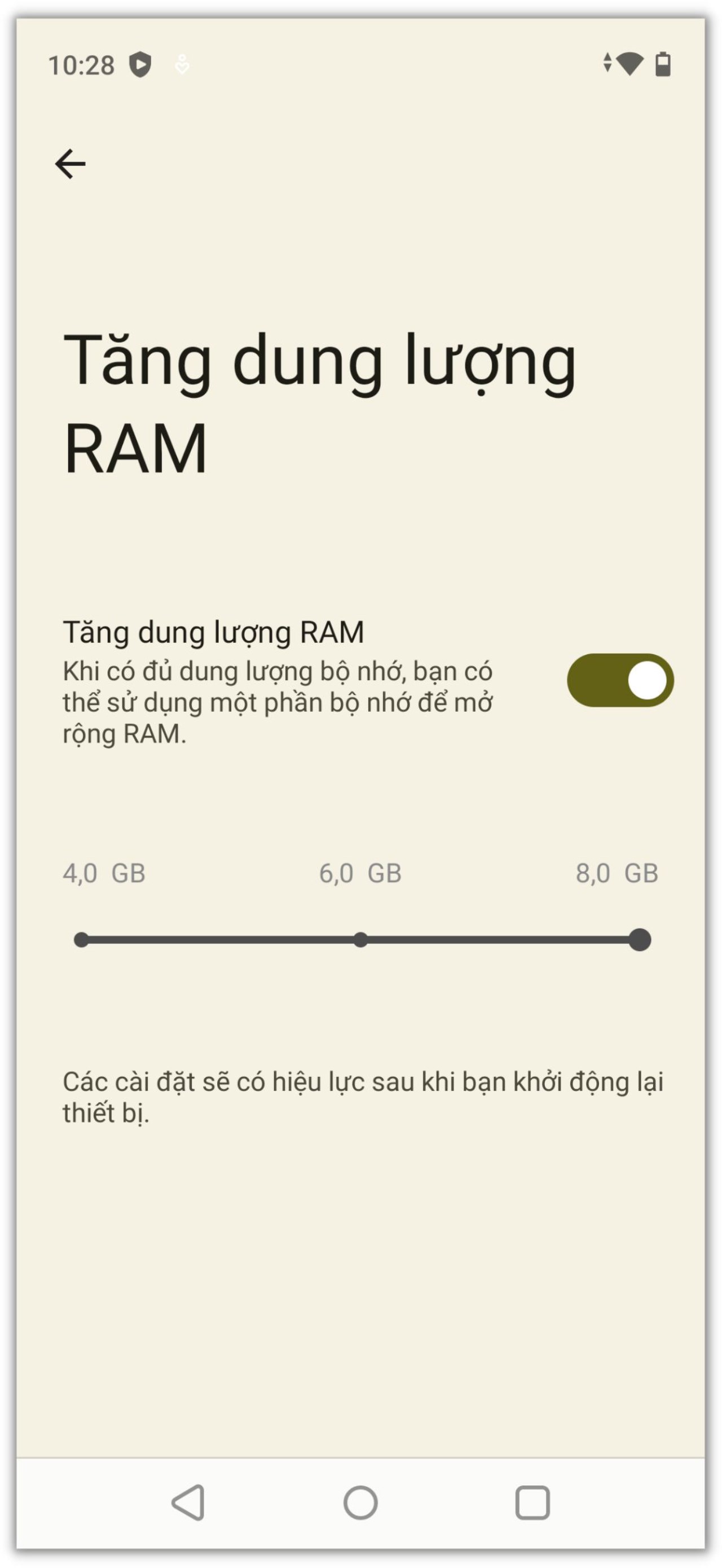 Tính năng mở rộng dung lượng RAM trên realme C67.