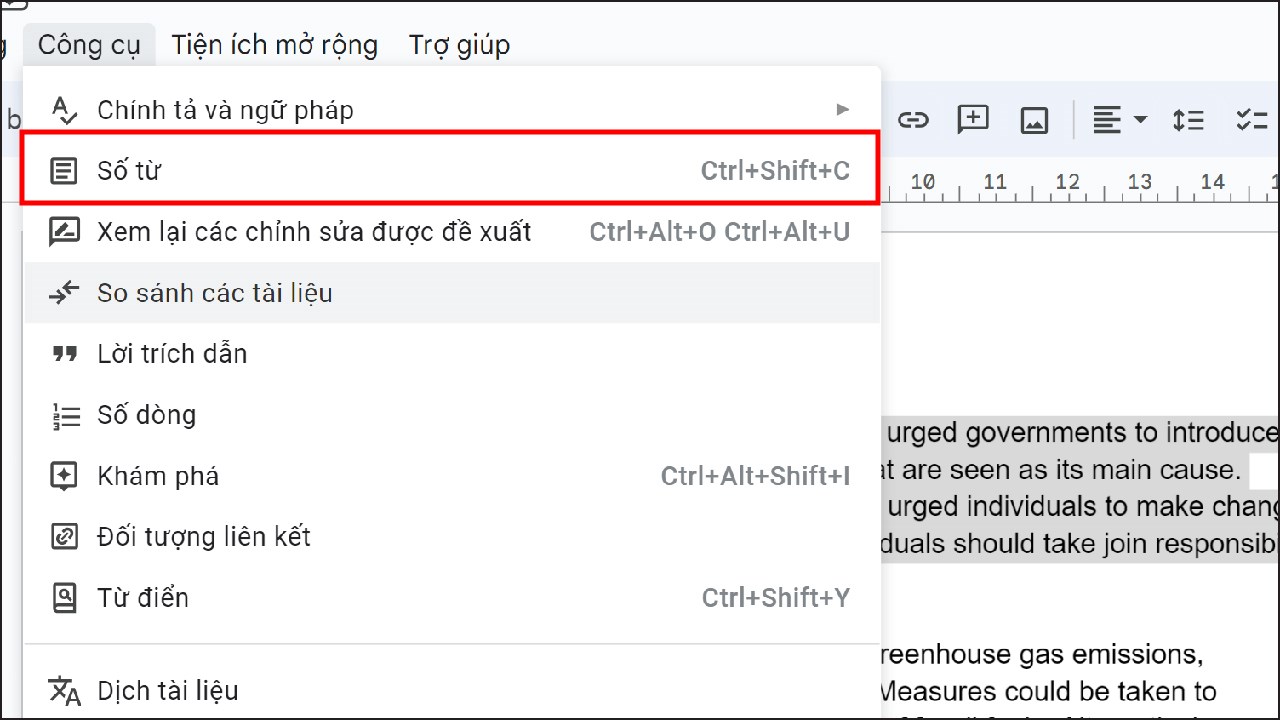 Cách đếm số từ trên Google Docs Cách đếm số từ trên Google Docs