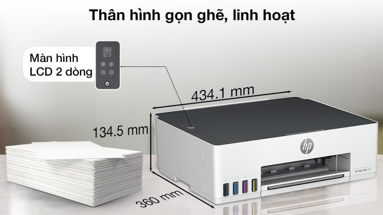 Kích thước gọn gàng tối ưu hóa không gian làm việc