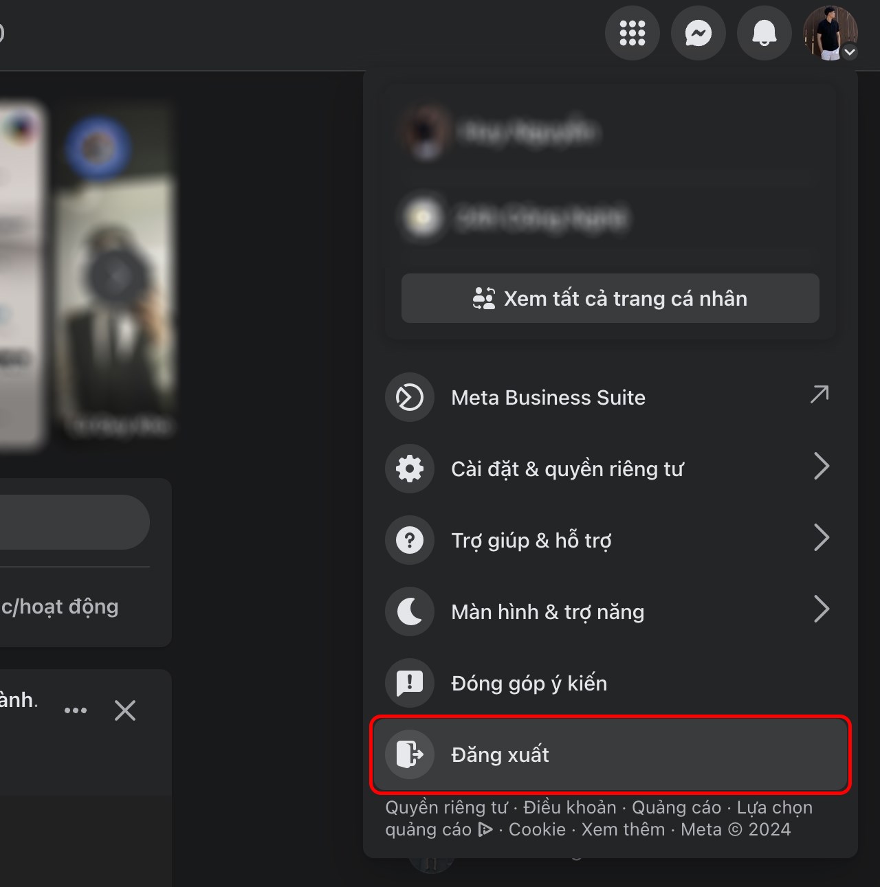Cách đăng xuất Facebook