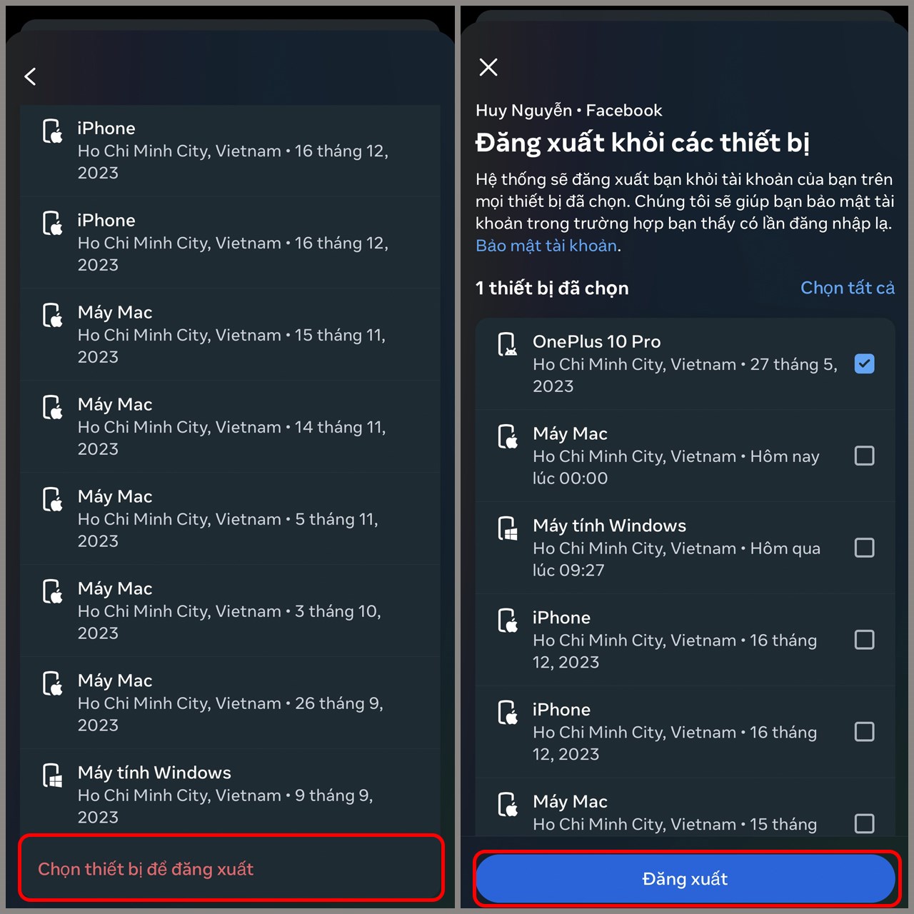 Cách đăng xuất Facebook