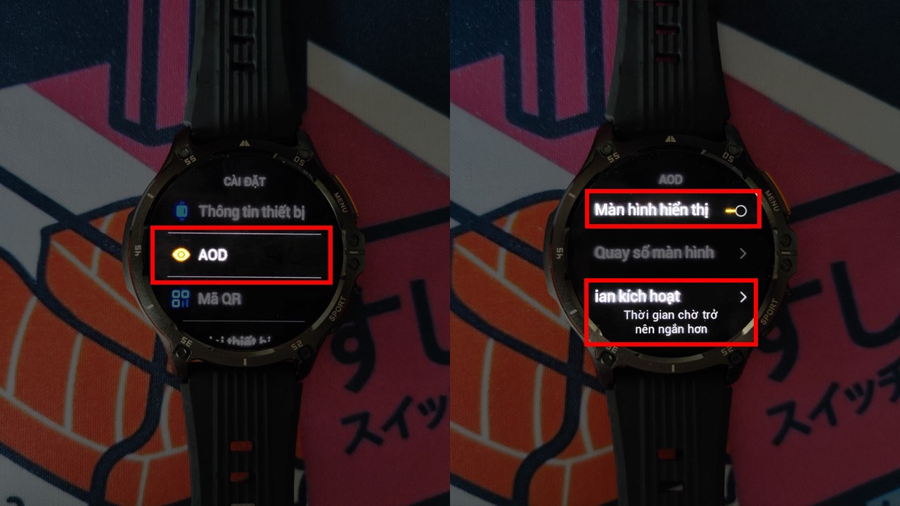 Cách bật AOD trên Befit Hunter1