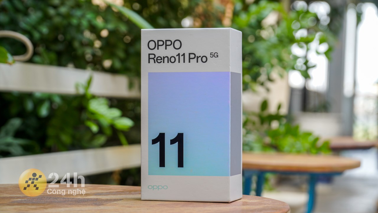 Tổng quan mặt trước của hộp đựng OPPO Reno11 Pro 5G. Tổng quan mặt trước của hộp đựng OPPO Reno11 Pro 5G.