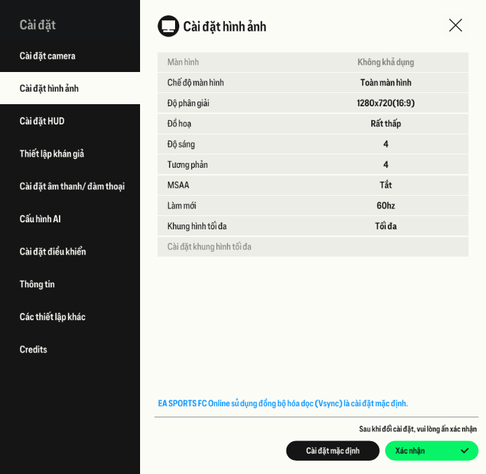 Thiết lập đồ họa game FC Online trên HP 15s fq5147TU