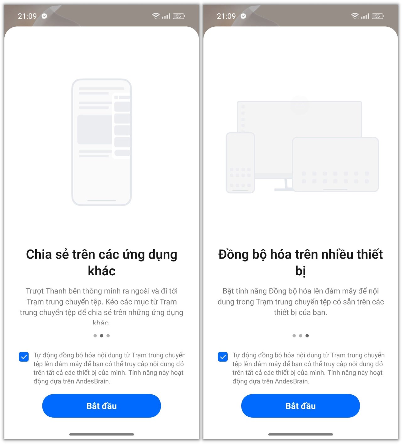 Tính năng Trạm trung chuyển tệp còn cho phép chúng ta chia sẻ dữ liệu qua các ứng dụng khác cũng như đồng bộ hóa nhiều thiết bị của OPPO.