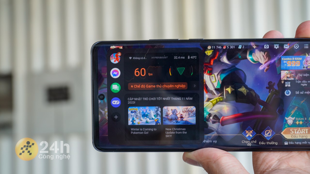 Mình đã kích hoạt chế độ Game thủ chuyên nghiệp (có sẵn trong công cụ trò chơi HyperBoost) để gia tăng hiệu năng cho OPPO Reno11 Pro 5G.