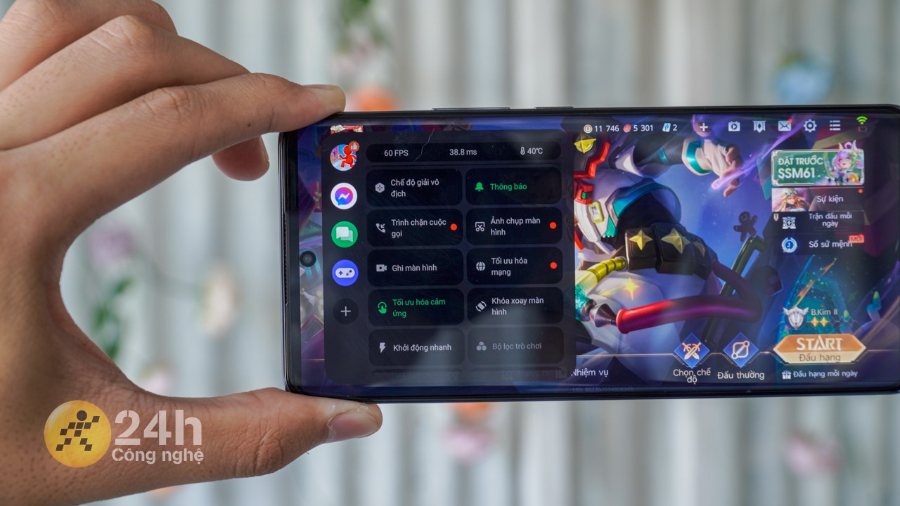 Công cụ trò chơi Hyperboost trên Reno11 Pro 5G có nhiều tính năng hữu ích.