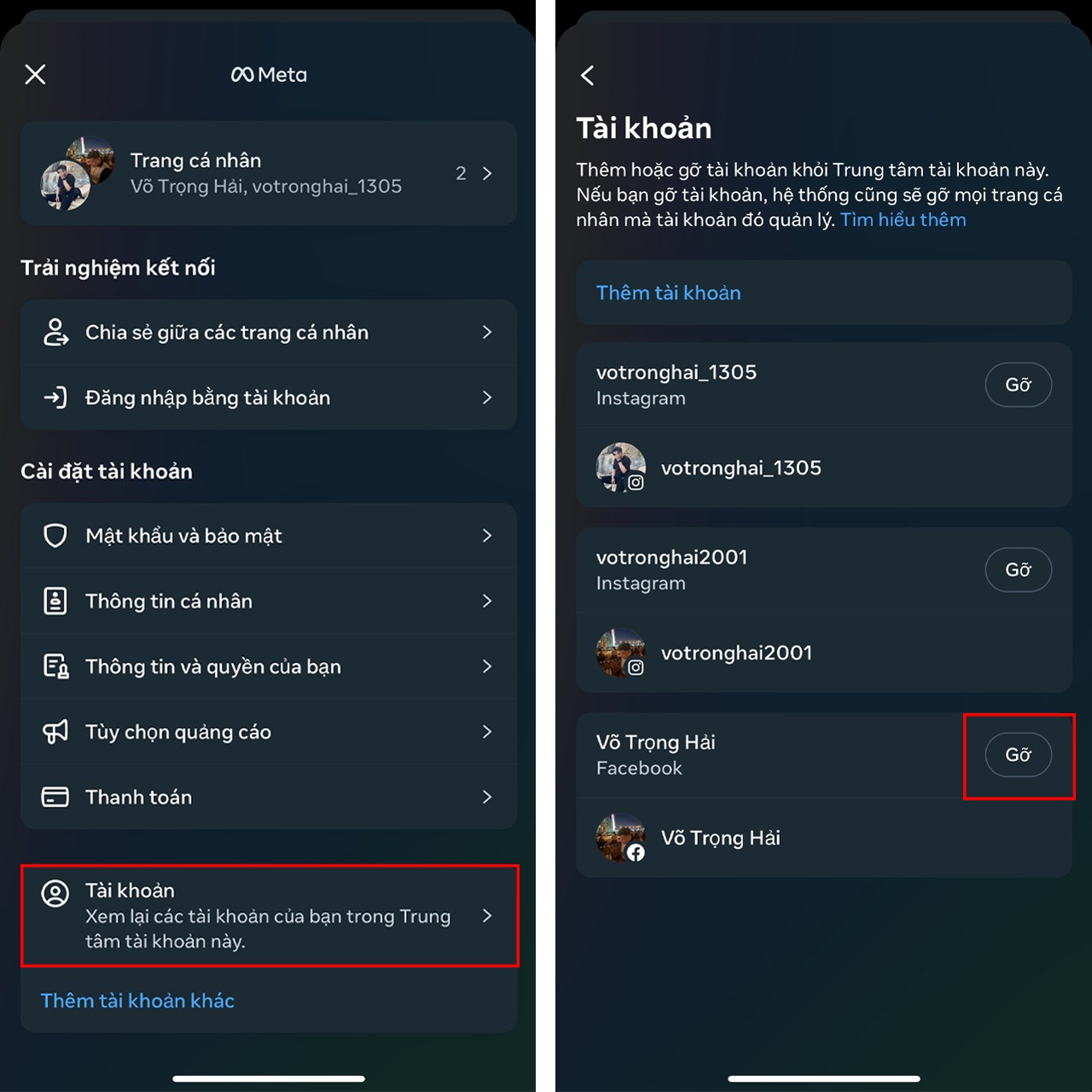 Cách hủy liên kết Instagram với Facebook Cách hủy liên kết Instagram với Facebook