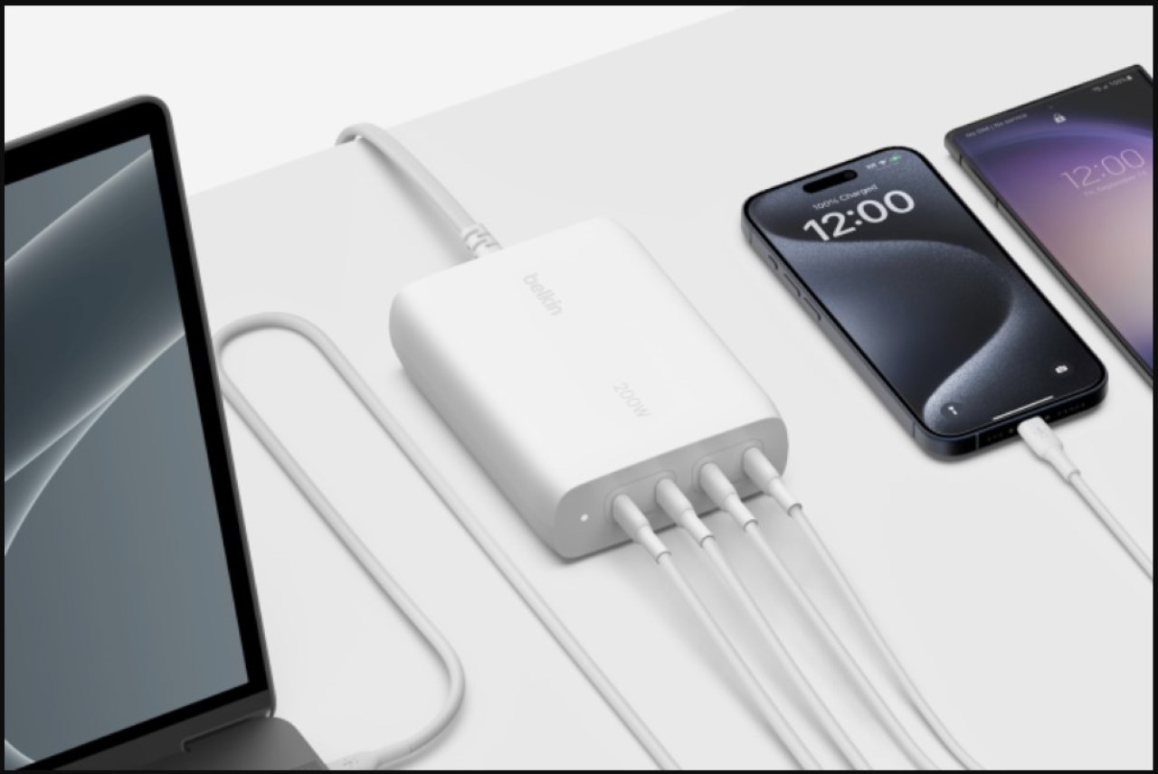 BoostCharge Pro 4 Cổng USB-C GaN 200 W có thể sạc bốn thiết bị cùng lúc BoostCharge Pro 4 Cổng USB-C GaN 200 W có thể sạc bốn thiết bị cùng lúc