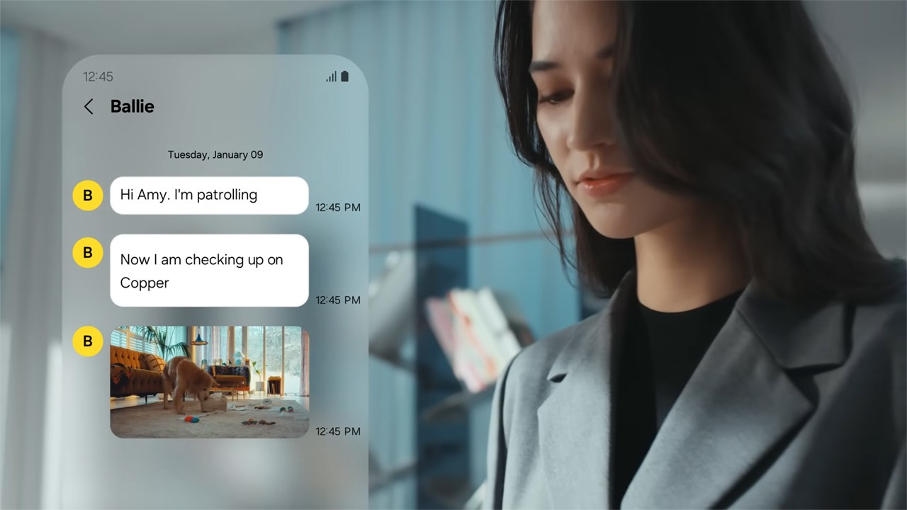 Bạn có thể dễ dàng điều khiển Ballie thông qua tin nhắn văn bản