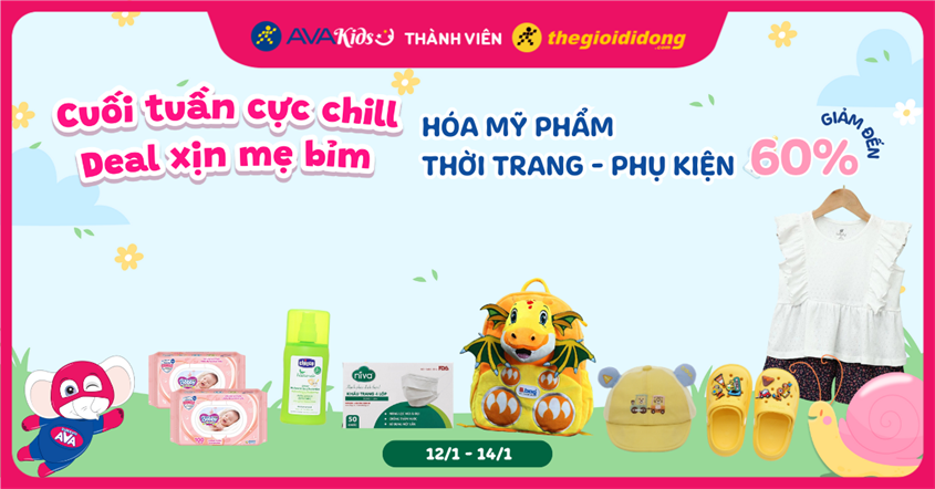 (12/01 - 14/01) Khuyến mãi Hot sale cuối tuần: Hóa mỹ phẩm, thời trang, phụ kiện giảm đến 60%. Mua ngay