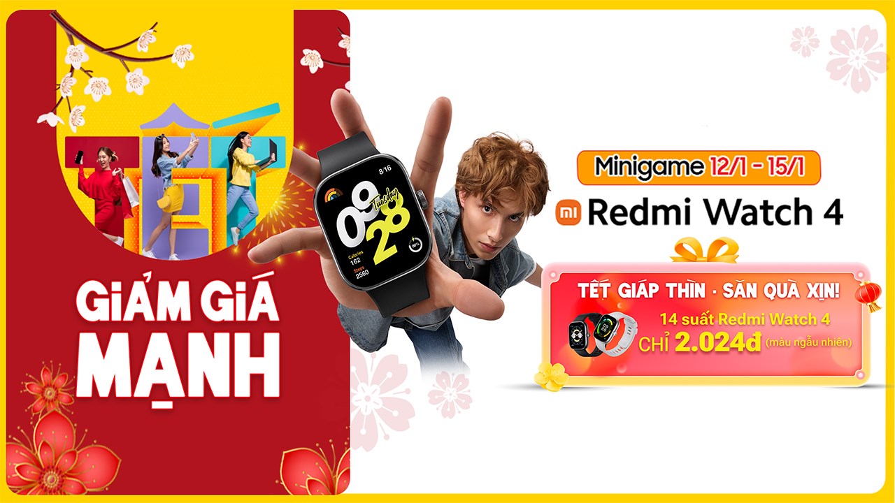 Chỉ 2.024 đồng, xuân Giáp Thìn săn Redmi Watch 4 giá cực xinh, để lại thông tin ngay! Chỉ 2.024 đồng, xuân Giáp Thìn săn Redmi Watch 4 giá cực xinh, để lại thông tin ngay!