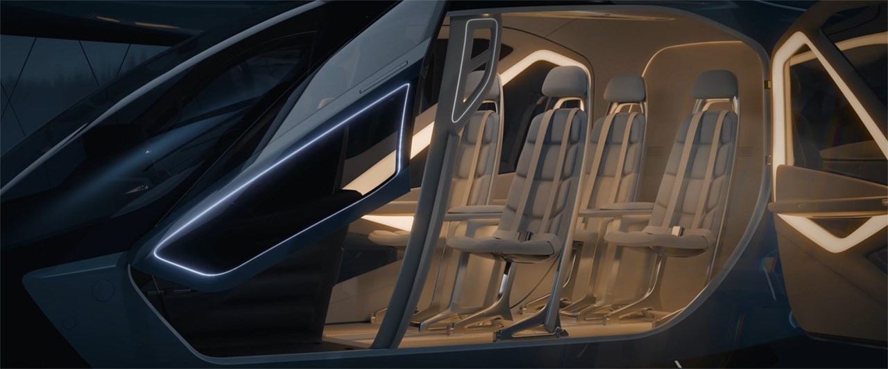 Nội thất bên trong taxi bay được thiết kế sang trọng hiện đại Nội thất bên trong taxi bay được thiết kế sang trọng hiện đại