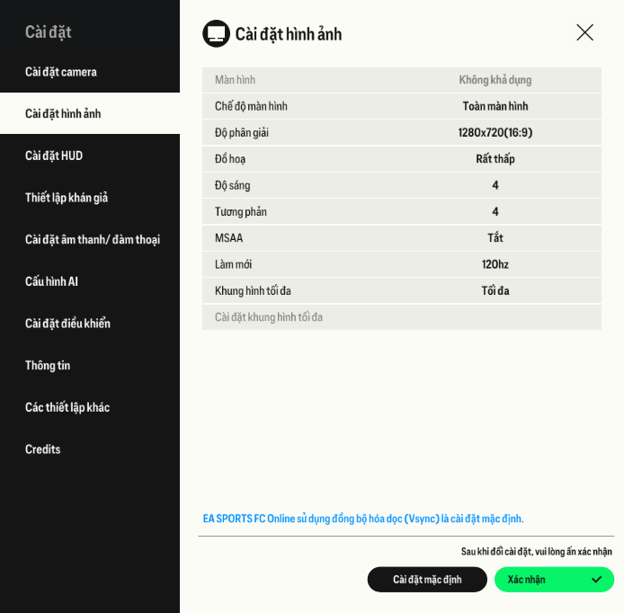 Thiết lập đồ họa game FC Online trên Dell Vostro 15 3520