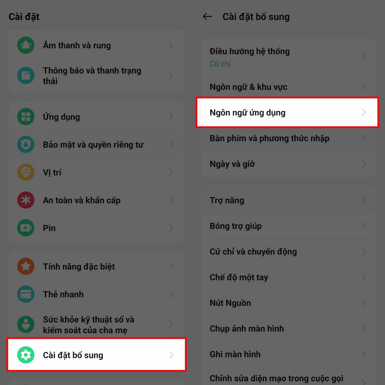Hướng dẫn cách chỉnh ngôn ngữ ứng dụng OPPO