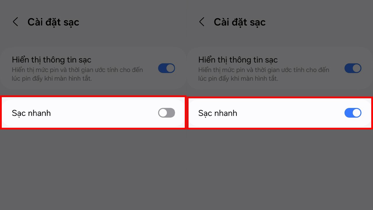 Cách bật sạc nhanh trên Galaxy A15