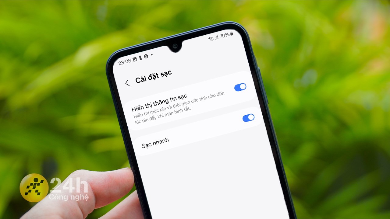 Cách bật sạc nhanh trên Galaxy A15