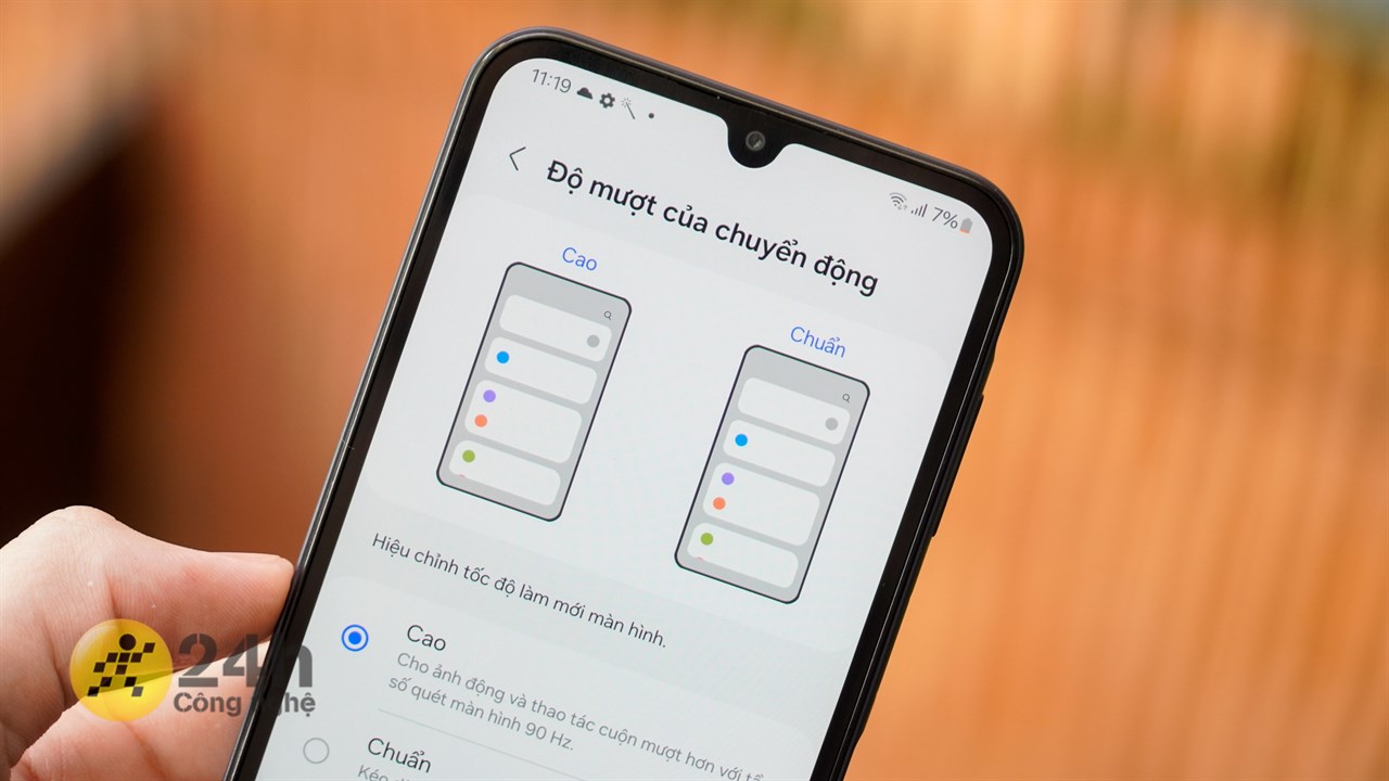 Cách bật màn hình tần số quét cao trên Galaxy A15