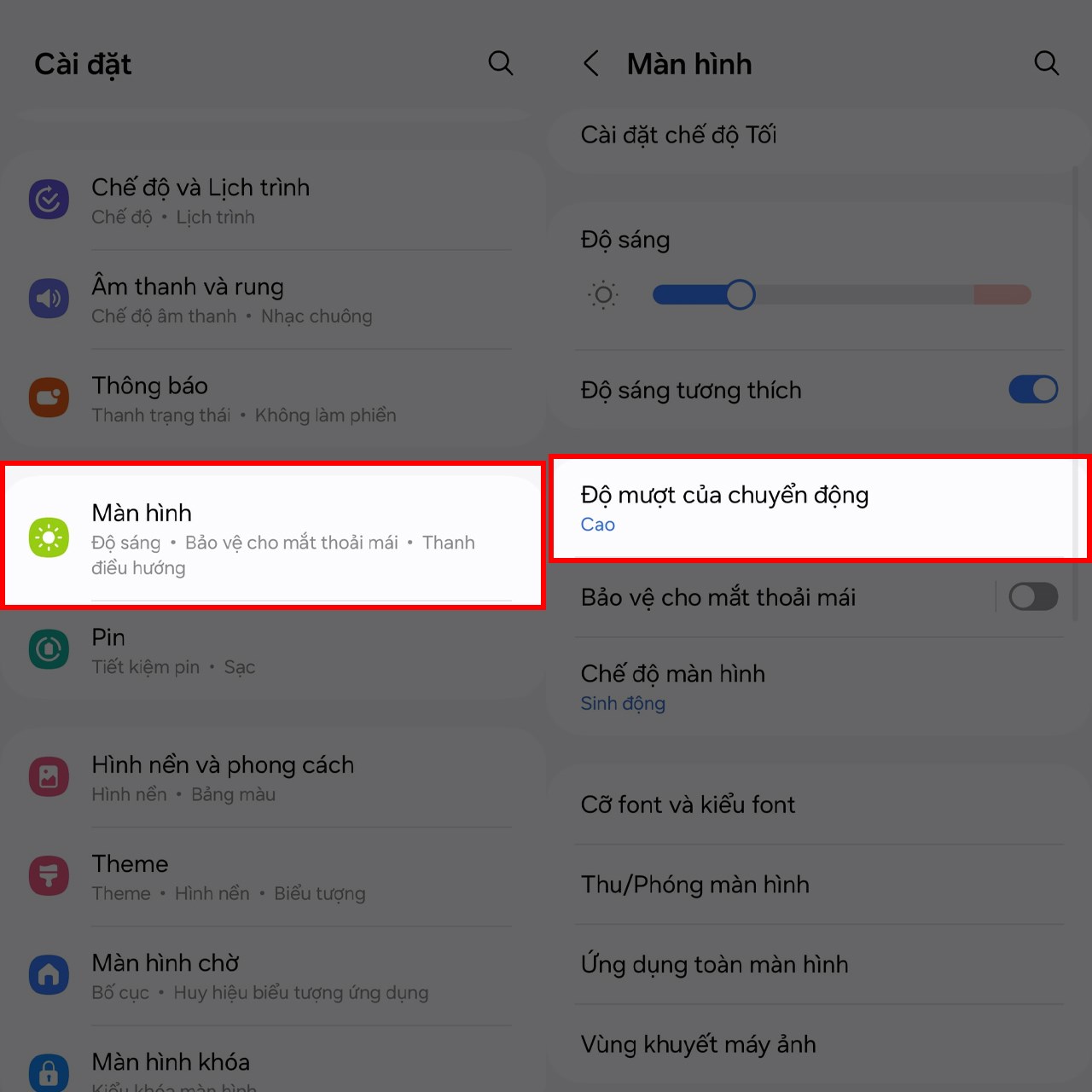 Cách bật màn hình tần số quét cao trên Galaxy A15