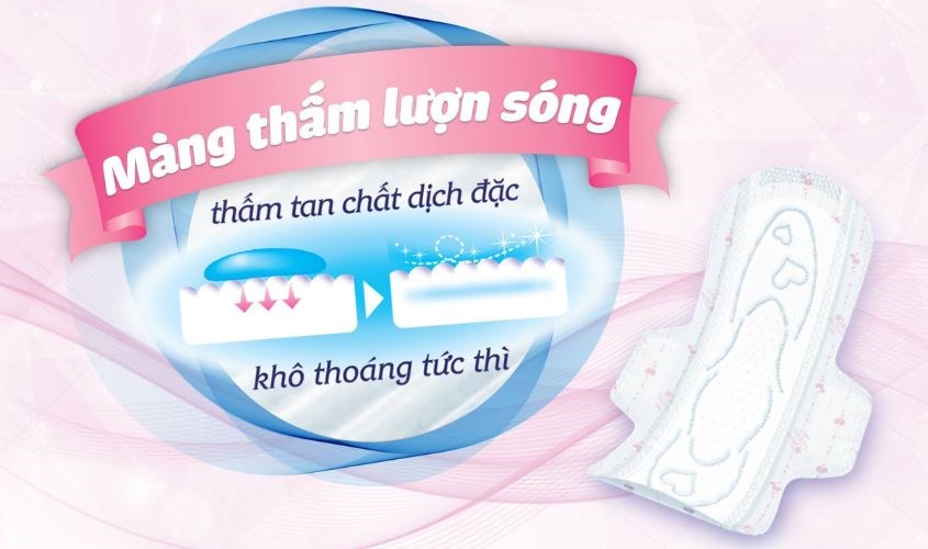 Thiết kế gợn sóng giúp thấm nhanh kể cả dịch đặc