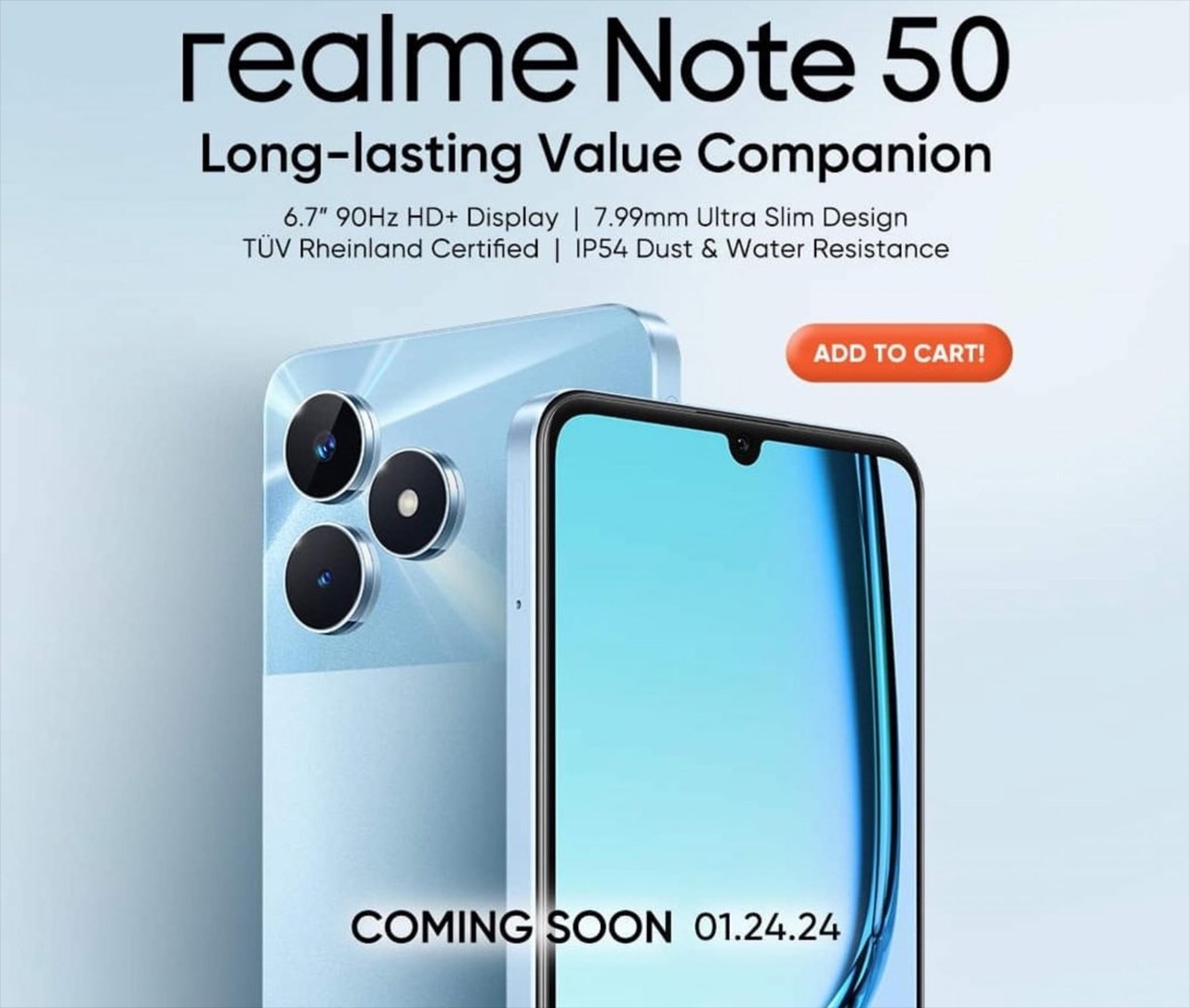 realme Note 50 sẽ có thiết kế siêu mỏng so với phân khúc realme Note 50 sẽ có thiết kế siêu mỏng so với phân khúc
