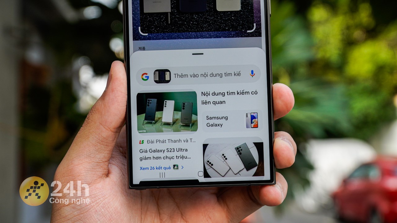 Sau đó, Galaxy S24 Ultra sẽ hiện bảng thông tin về kết quả tìm kiếm. Sau đó, Galaxy S24 Ultra sẽ hiện bảng thông tin về kết quả tìm kiếm.