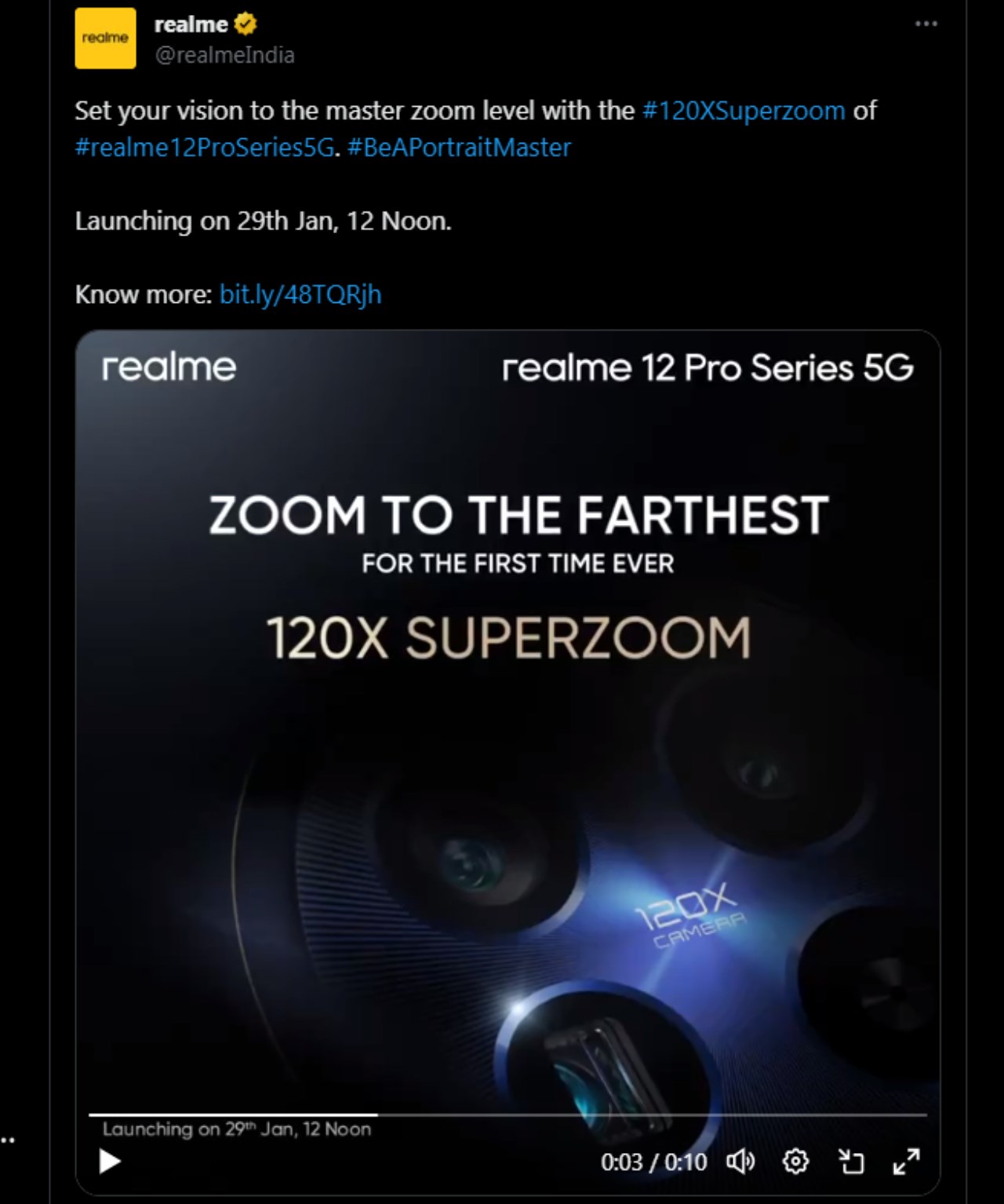 Bài đăng của realme trên X (Twitter)