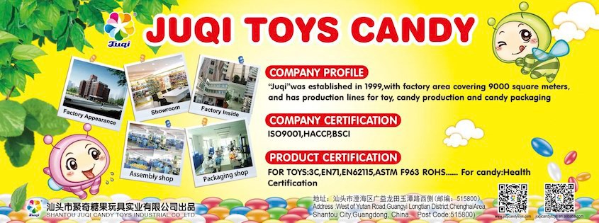 Shantou Juqi là thương hiệu kẹo đồ chơi đến từ Trung Quốc Shantou Juqi là thương hiệu kẹo đồ chơi đến từ Trung Quốc