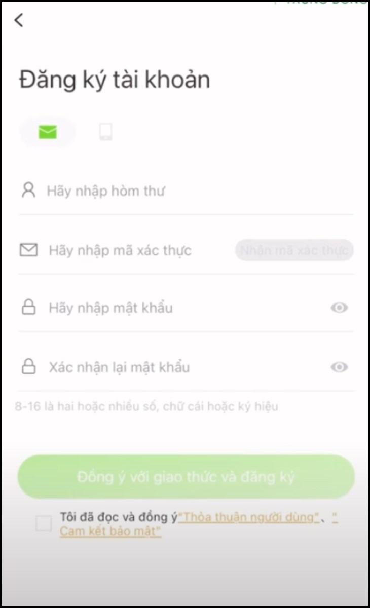 Đăng ký tài khoản và đăng nhập