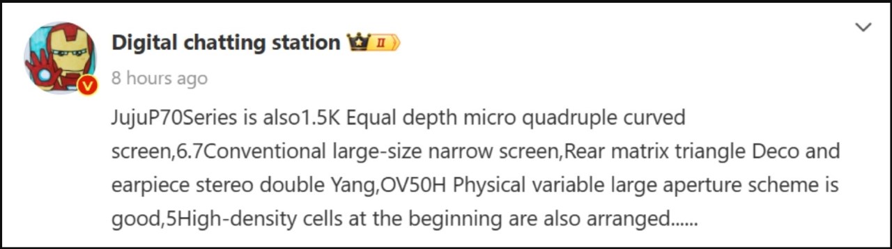 Bài viết của leaker Digital Chat Station trên Weibo Bài viết của leaker Digital Chat Station trên Weibo