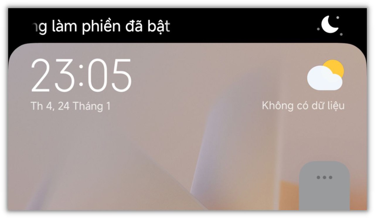 Khi mình kích hoạt chế độ không làm phiền, hệ thống sẽ hiện ra thông báo ở trên cùng màn hình điện thoại.