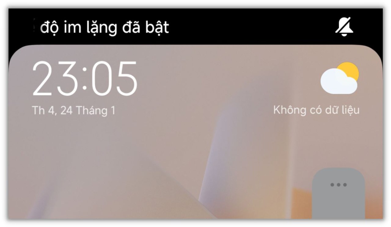 Còn đây là hiệu ứng thông báo khi mình kích hoạt chế độ im lặng trên Xiaomi 13T chạy Xiaomi HyperOS.