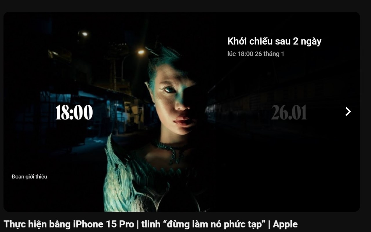 Đoạn giới thiệu “đừng làm nó phức tạp” trên trang YouTube Apple Việt Nam Đoạn giới thiệu “đừng làm nó phức tạp” trên trang YouTube Apple Việt Nam