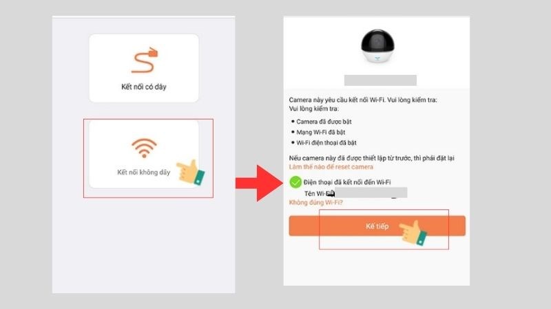 Kết nối camera với mạng wifi