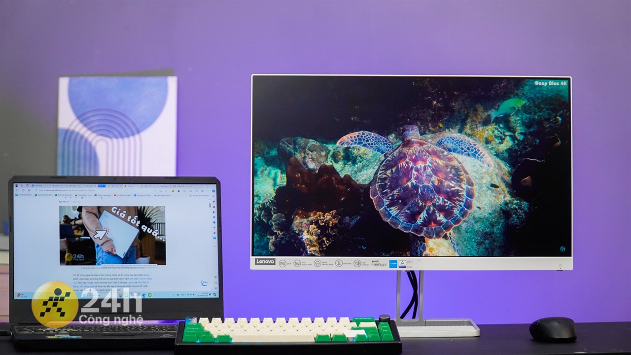 Màn hình Lenovo L24i-40 có chất lượng hiển thị rất tốt trong phân khúc.