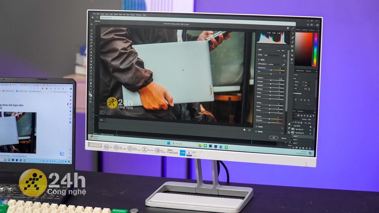 Mình có thể giải quyết tốt các tác vụ liên quan đến đồ họa bằng màn hình Lenovo L24i-40.