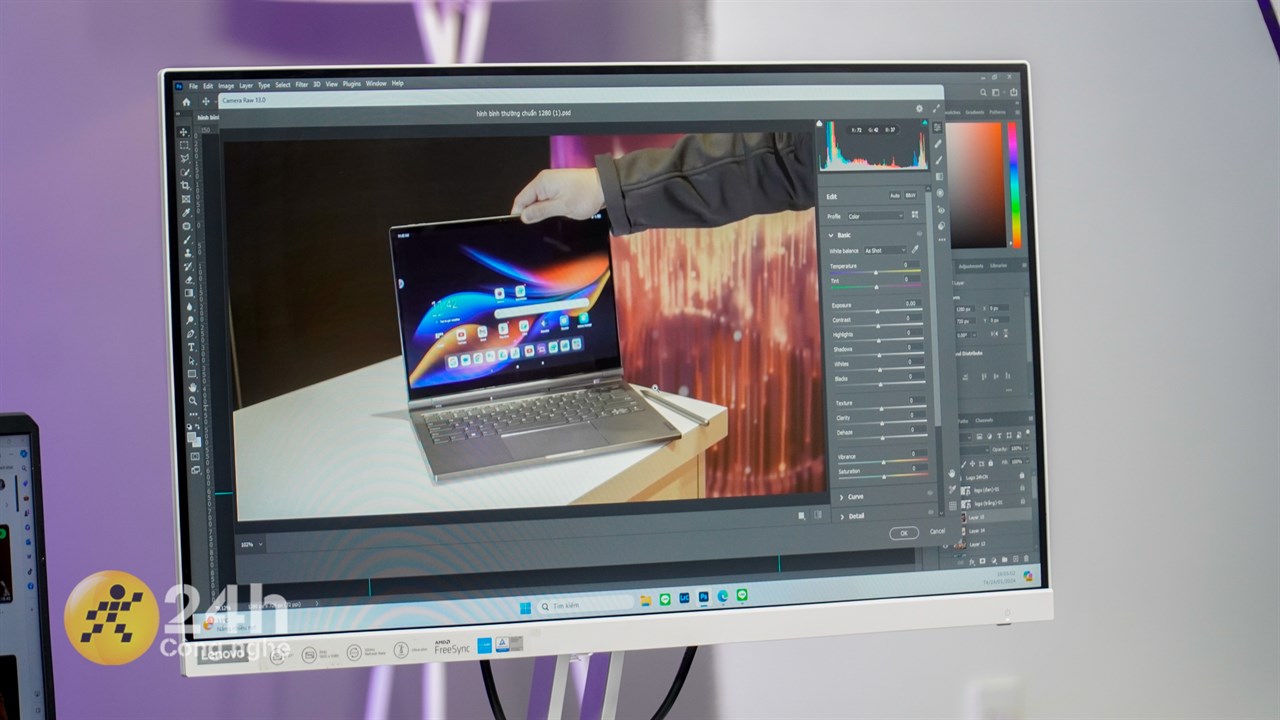Lenovo L27e-4 có chất lượng hiển thị tốt để mình làm việc thoải mái.