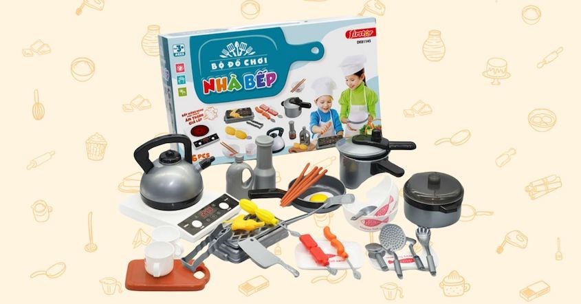 Bộ đồ chơi nhà bếp Duka DK81145 (36 chi tiết) được làm từ những chất liệu an toàn Bộ đồ chơi nhà bếp Duka DK81145 (36 chi tiết) được làm từ những chất liệu an toàn