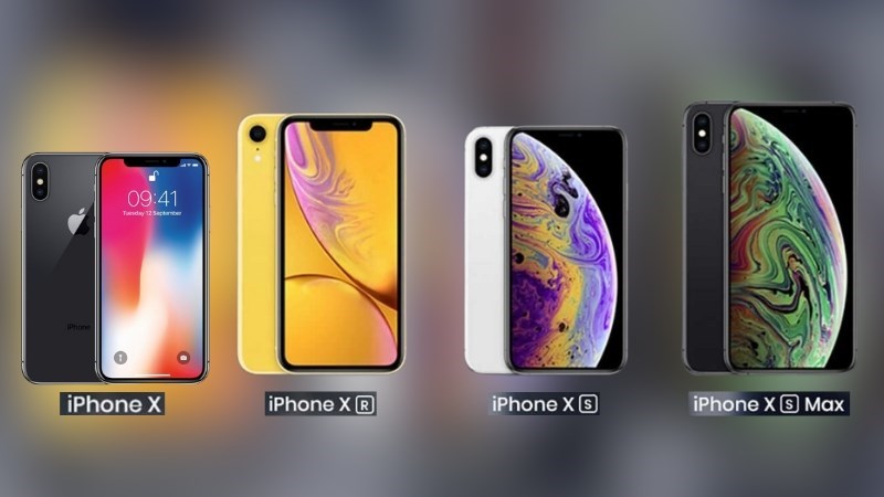 iPhone X Series có 4 phiên bản gồm iPhone X, iPhone Xr, iPhone Xs, iPhone Xs Max