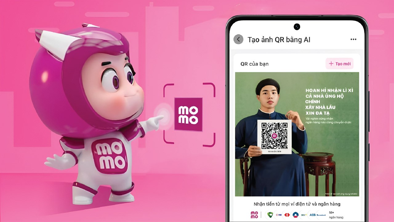 Cách tạo ảnh QR bằng AI trên ví MoMo cực hay để nhận lì xì online