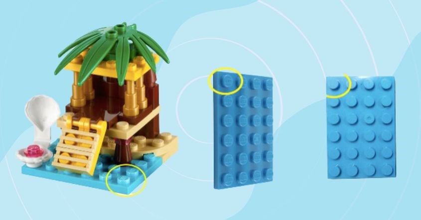 Dựa vào chữ in dập nổi trên từng chi tiết để phân biệt Lego thật giả