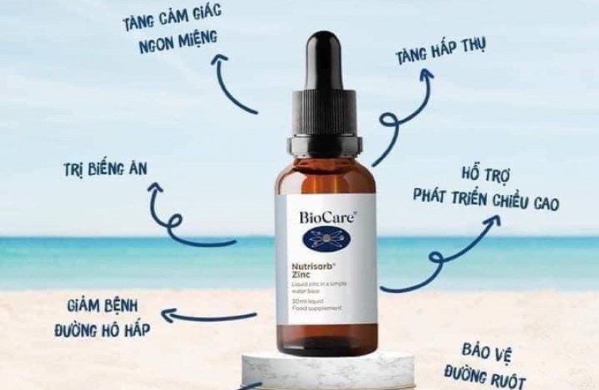 Kẽm Biocare có vị chua nhẹ, thích hợp cho bé từ 3 tháng tuổi