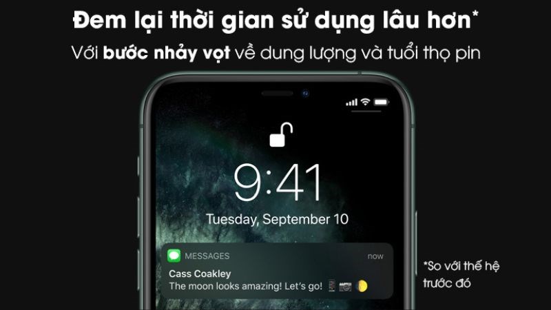 iPhone 11 Pro Max c&oacute; thời lượng sử dụng l&acirc;u hơn so với thế hệ trước đ&oacute;