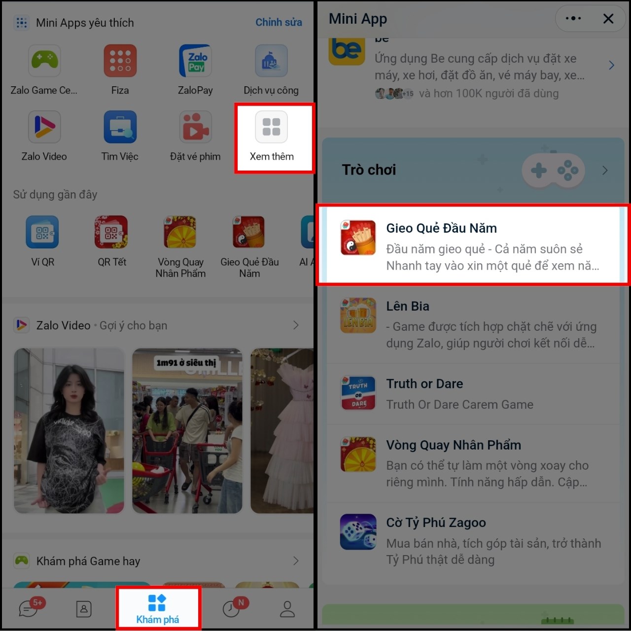 Cách gieo quẻ đầu năm online trên Zalo