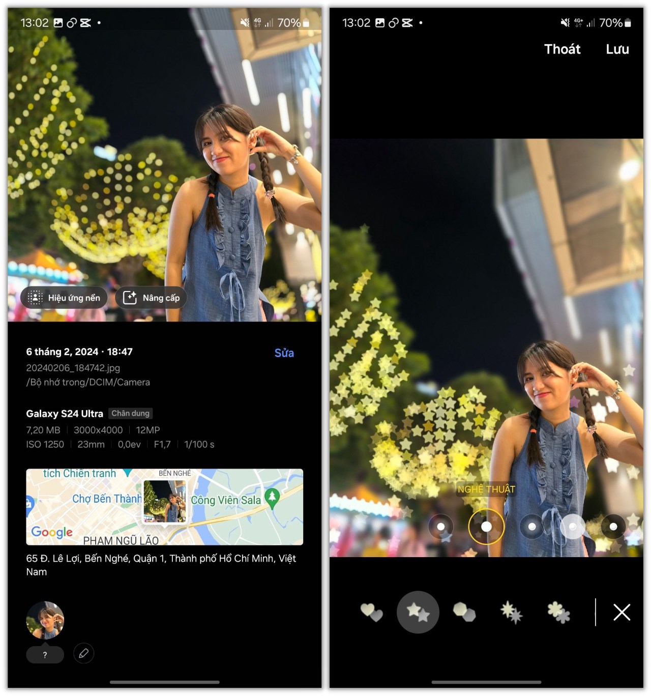Đây là khả năng chỉnh sửa hiệu ứng xóa phông từ Trợ lý chỉnh ảnh AI chuyên nghiệp của Galaxy S24 Ultra.